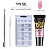 4pcs/kit Poly Gel Set LED Clear UV Gel Varnish Nail Polish Art Kit Quick Building For Nails Extensions Hard Jelly Gel Polygel